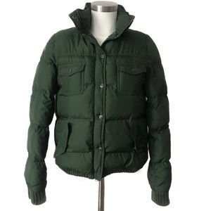 J. Crew Green Down Puffer Jacket
